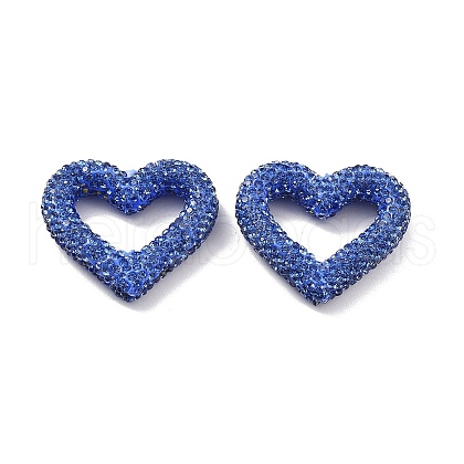 Heart Shape Polymer Clay Rhinestone Beads CLAY-NH0001-09A-07-1