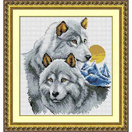 Wolf & Sun Pattern Cross-Stitch Beginner Kits WOLF-PW0001-75-1