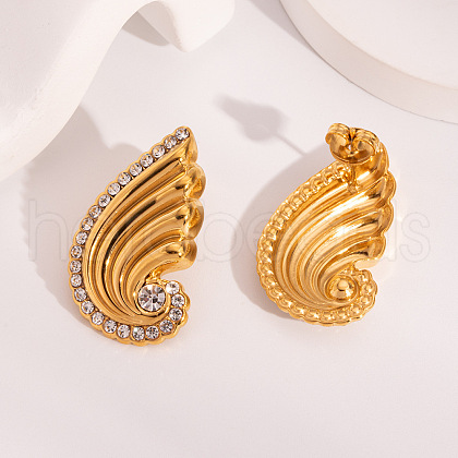 Elegant Stainless Steel Wing Stud Earrings ZS1121-1-1