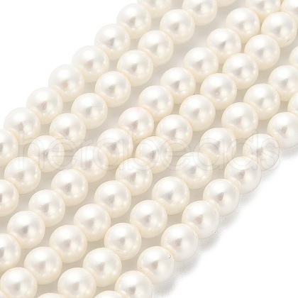 AB Color Plated Shell Pearl Round Beads Strands BSHE-XCP0001-31-1