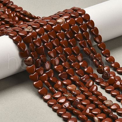 Natural Red Jasper Beads Strands G-P575-C02-6mm-1