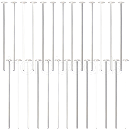 Beebeecraft 925 Sterling Silver Flat Head Pins STER-BBC0002-14B-1