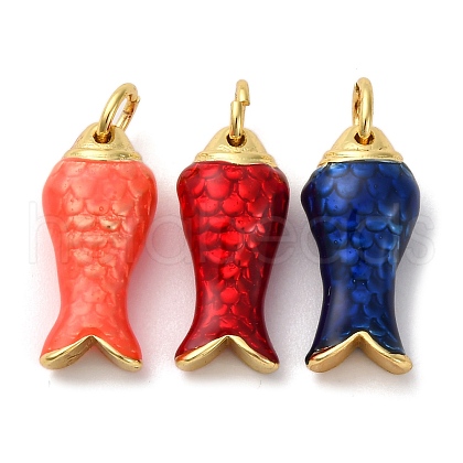 Brass Enamel Pendants KK-I276-22G-1