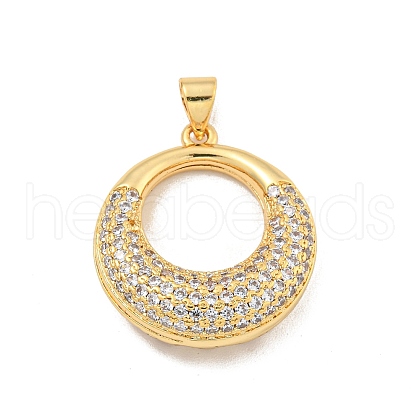 Brass Pave Clear Cubic Zirconia Pendants KK-U009-13G-02-1