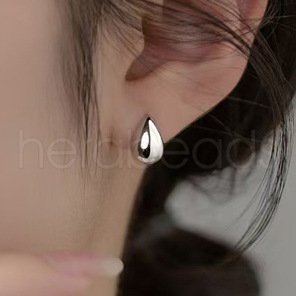 Fashionable S925 Sterling Silver Teardrop Stud Earrings DP0652-2-1