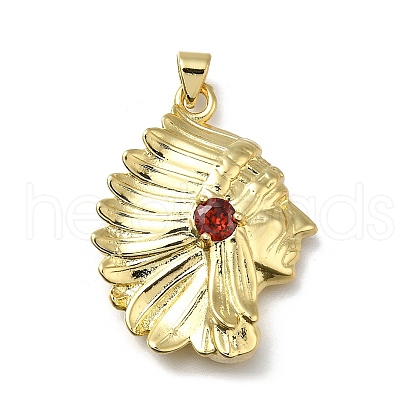 Brass Micro Pave Cubic Zirconia Pendants KK-C090-46G-1