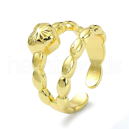 Brass Open Cuff Rings RJEW-B051-19G-1