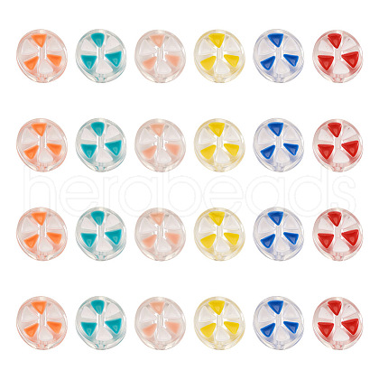 Craftdady 60Pcs 6 Colors Transparent Enamel Acrylic Beads TACR-CD0001-08-1