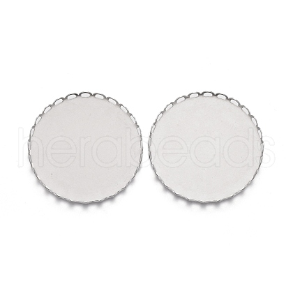 Tarnish Resistant 304 Stainless Steel Cabochon Settings STAS-P249-16B-P-1