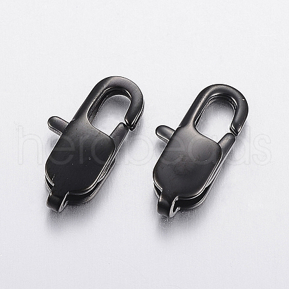 304 Stainless Steel Lobster Claw Clasps X-STAS-F148-16x8-08B-1