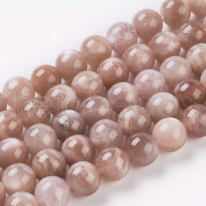 Natural Sunstone Beads Strands X-G-G099-4mm-14-1