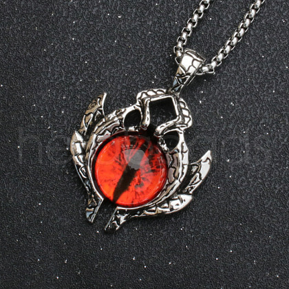 Evil Eye Alloy Pave Glass Pendant 667 Stainless Steel Chain Necklaces for Men FS-WG7A50C-05-1