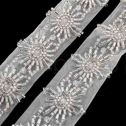 Polyester Flower Lace Trims OCOR-A007-29-1
