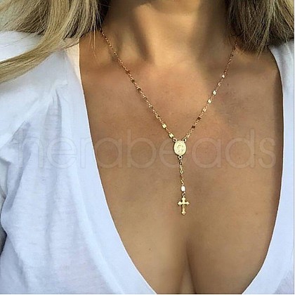 Cross Alloy Pendant Necklaces WGAF0E8-10-1