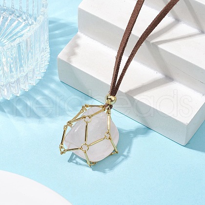 Crystal Holder Cage Necklaces NJEW-JN04586-03-1