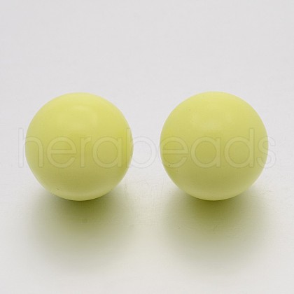 No Hole Spray Painted Brass Round Ball Beads Fit Cage Pendants KKB-J002-14-1