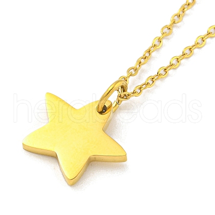 304 Stainless Steel Pendant Necklaces NJEW-M099-01B-G-1