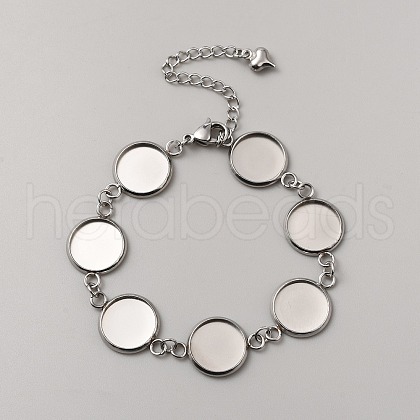 DICOSMETIC DIY Blank Dome Flat Round Link Chains Bracelet Making Kit DIY-DC0001-75-1