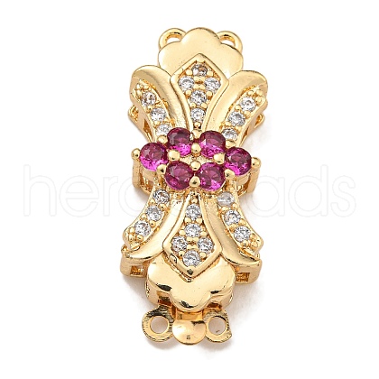 Brass Micro Pave Cubic Zirconia Box Clasps KK-U037-17G-01-1