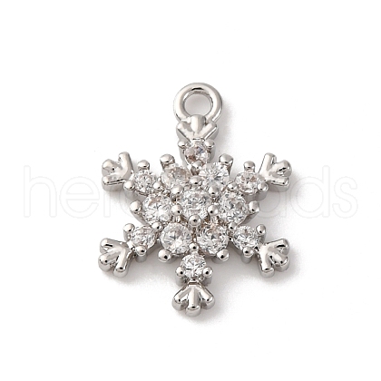 Brass Pave Clear Cubic Zirconia Charms KK-V016-03P-1