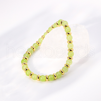 Natural Gemstone Round Beads Stretch Bracelets for Women BS6370-1