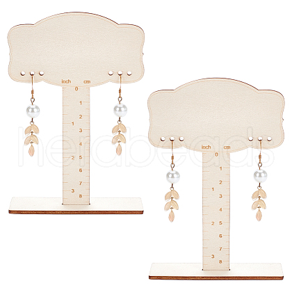 BENECREAT 1 Set Wooden Earring Display Stands EDIS-BC0001-03-1