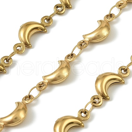 304 Stainless Steel Moon Link Chains CHS-A017-02A-G-1