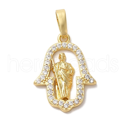 Brass Micro Pave Cubic Zirconia Pendants KK-S391-11G-1