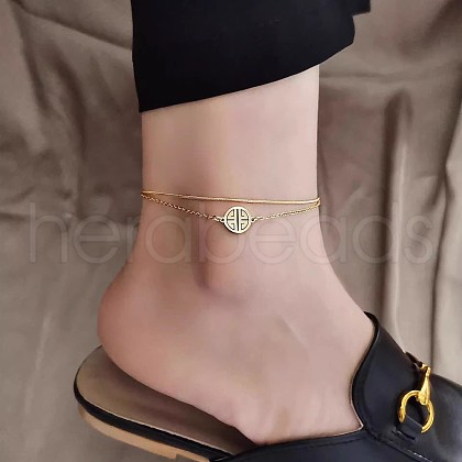 316L Surgical Stainless Steel Charm Anklets for Women FS-WG47470-52-1