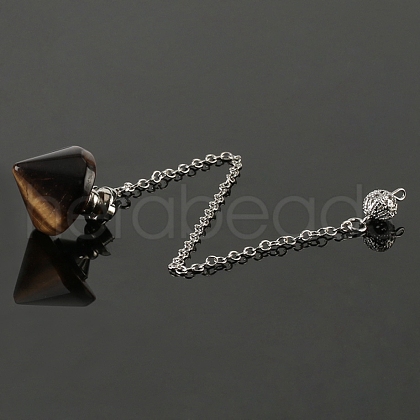 Natural Brecciated Jasper Pointed Dowsing Pendulums PW-WG491EC-02-1