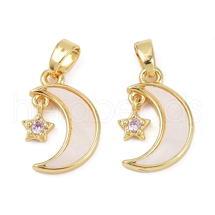Brass Micro Pave Cubic Zirconia Pendants KK-L231-16G-1