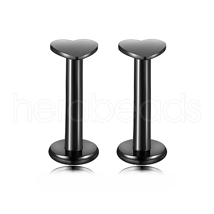 Heart Stainless Steel Internally Threaded Labrets WG955BE-04-1