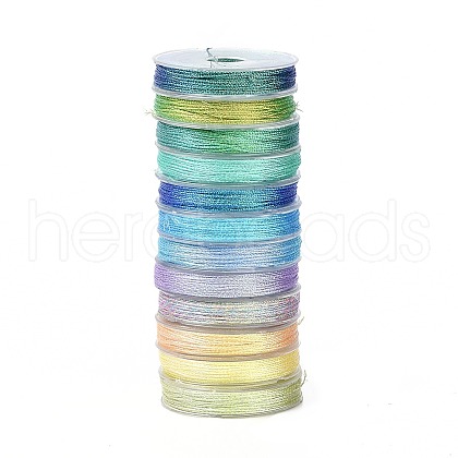 12 Rolls 12 Colors 6-Ply PET Polyester Cord OCOR-L046-03C-1