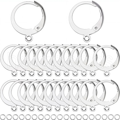 SUNNYCLUE 80Pcs 304 Stainless Steel Leverback Earring Findings STAS-SC0006-62P-1