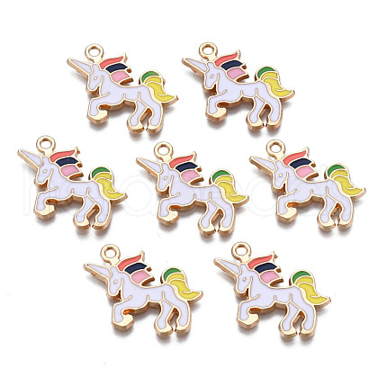 Rack Plating Alloy Enamel Pendants ENAM-T011-136B-1