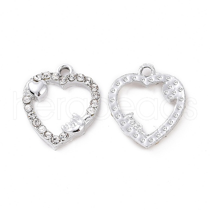 Alloy Crystal Rhinestone Pendants ALRI-H004-40P-1