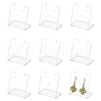 FINGERINSPIRE 10Pcs Rectangle Acrylic Slant Back Earring Display Stands EDIS-FG0001-65-1