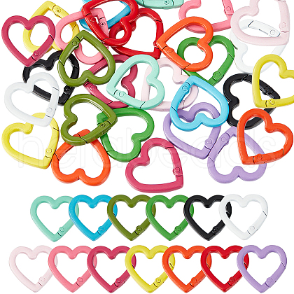 SUNNYCLUE 26Pcs 13 Colors Zinc Alloy Spring Gate Rings AJEW-SC0003-03-1