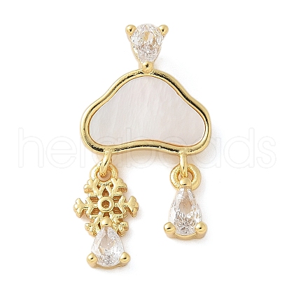 Brass Micro Pave Cubic Zirconia Pendants KK-K298-24A-G-1