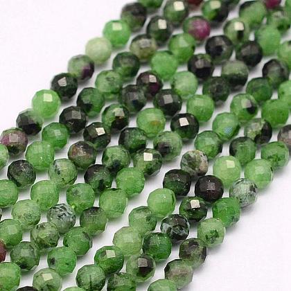 Natural Ruby in Zoisite Beads Strands G-F509-36-3mm-1