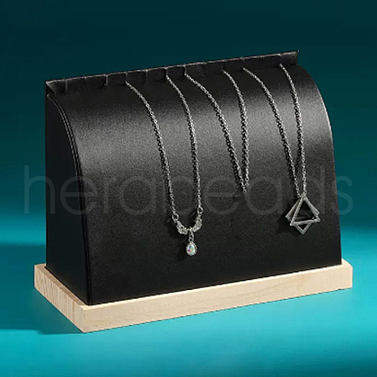 PU Leather Necklace Organizer Display Stands PW-WG42274-01-1
