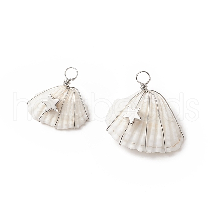 Spiral Shell Pendants PALLOY-JF02026-1