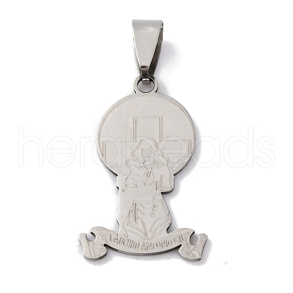 201 Stainless Steel Pendants STAS-Q342-05P-1