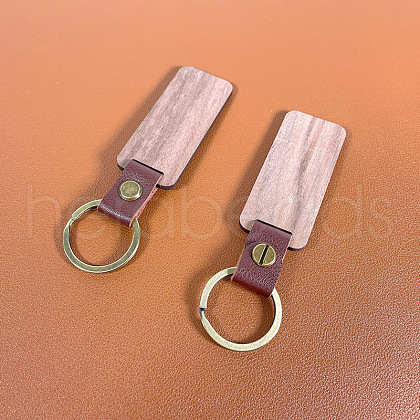 DIY Unfinshed Wooden Keychains WOCR-PW0001-175-A02-1