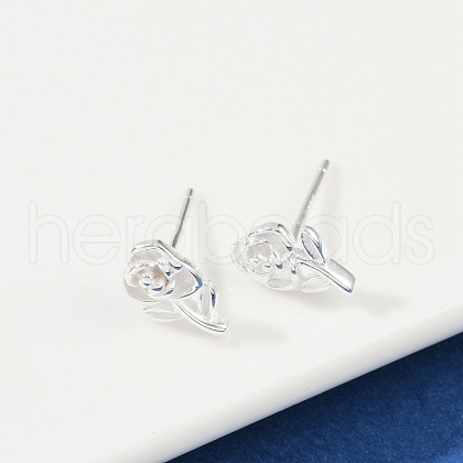 S925 Sterling Silver Stud Earrings EJEW-V019-03S-1