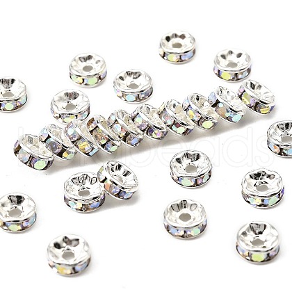 Brass Grade A Rhinestone Spacer Beads RB-A014-Z7mm-28S-1