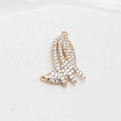 Brass Micro Pave Cubic Zirconia Pendants INS-PW0002-07D-1