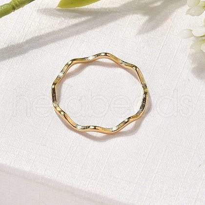 304 Stainless Steel Wave Finger Rings RJEW-I110-01G-1