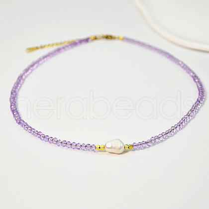 Mother's Day Jewellery Natural Freshwater Pearl & Glass Beaded Necklaces for Women AC5368-7-1