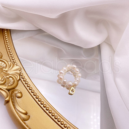 Mother's Day Jewellery Natural Freshwater Pearl Beaded Finger Rings WG7CD33-13-1
